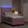 Łóżko sprężynowe z materacem z LED Różowy 90 x 200 cm Aksamit