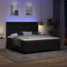 Łóżko sprężynowe z materacem z LED Czarny 180 x 200 cm Aksamit