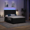 Łóżko sprężynowe Ze LED Lights Czarny 140 x 190 cm Aksamit