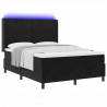 Łóżko sprężynowe z materacem z LED Czarny 140 x 200 cm Aksamit