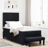 Łóżko sprężynowe z materacem Czarny 100 x 200 cm tkanina