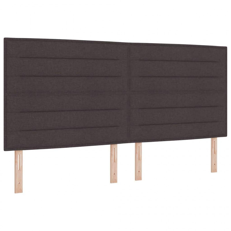 Łóżko sprężynowe z materacem Ciemny brąz 200 x 200 cm tkanina