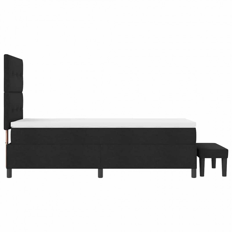 Łóżko sprężynowe z materacem Czarny 100 x 200 cm tkanina