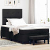 Łóżko sprężynowe z materacem Czarny 120 x 190 cm tkanina