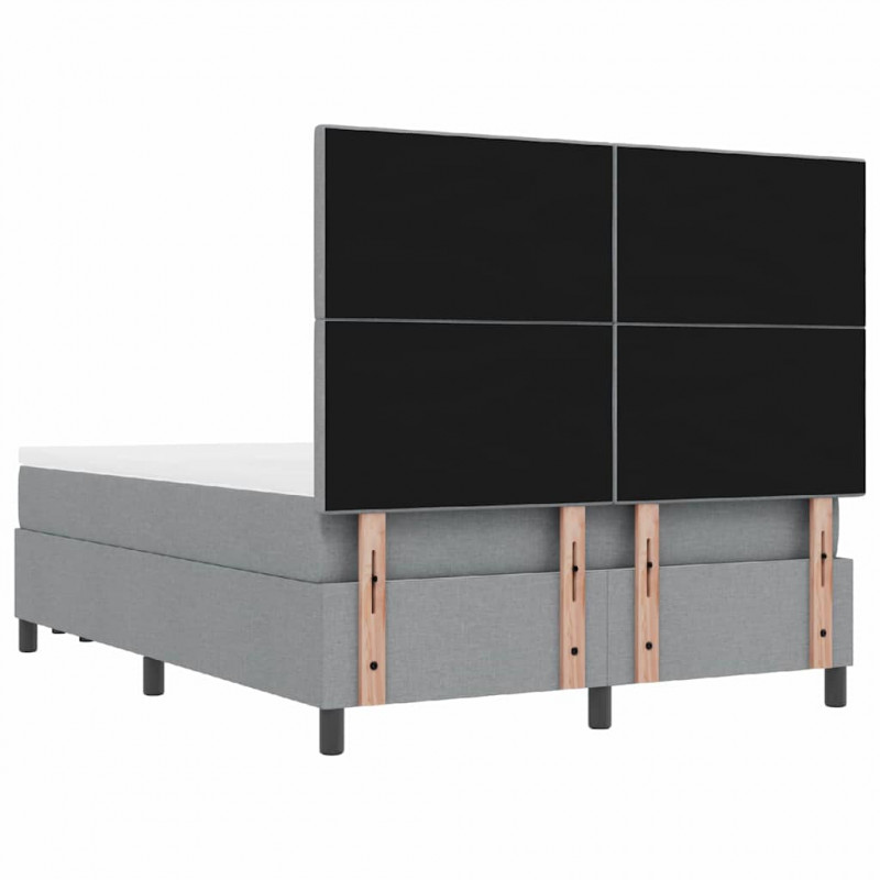 Łóżko sprężynowe z materacem Jasnoszary 160 x 200 cm tkanina