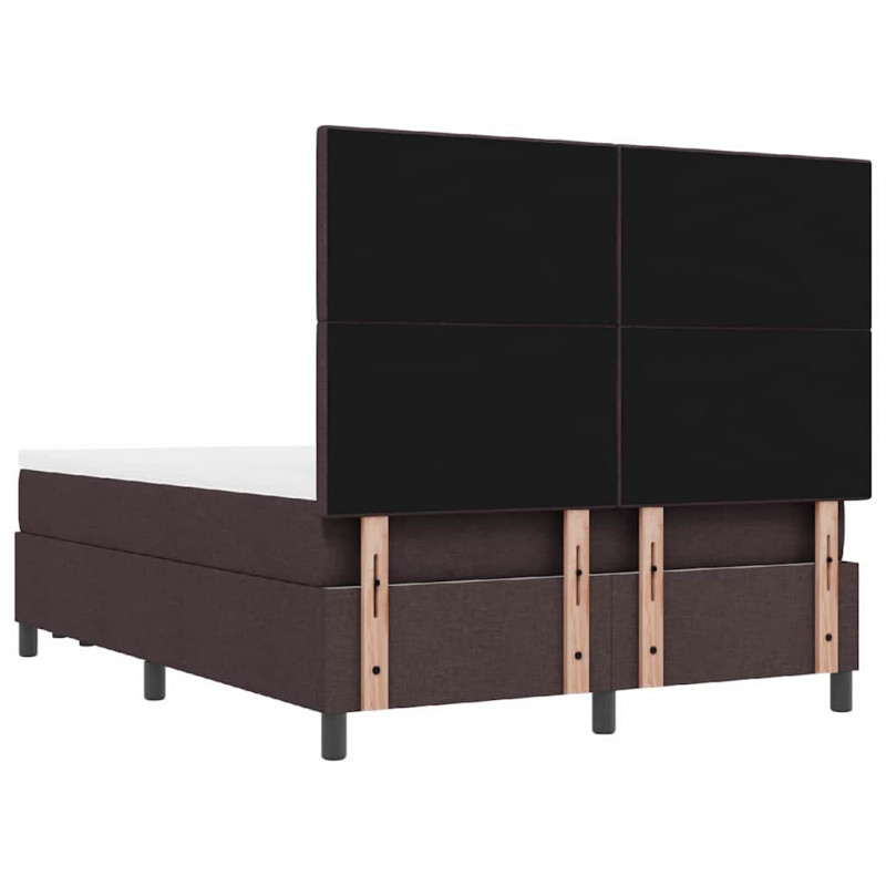 Łóżko sprężynowe z materacem Ciemny brąz 160 x 200 cm tkanina