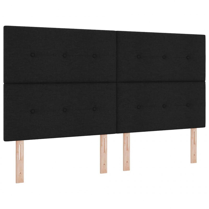 Łóżko sprężynowe z materacem Czarny 180 x 200 cm tkanina