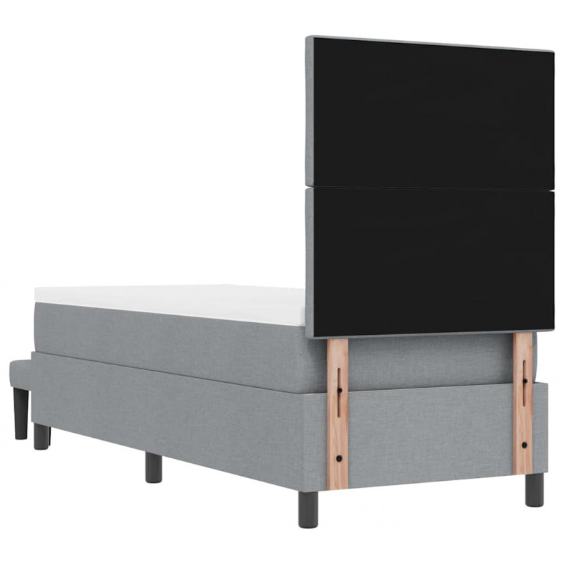 Łóżko sprężynowe z materacem Jasnoszary 80 x 200 cm tkanina
