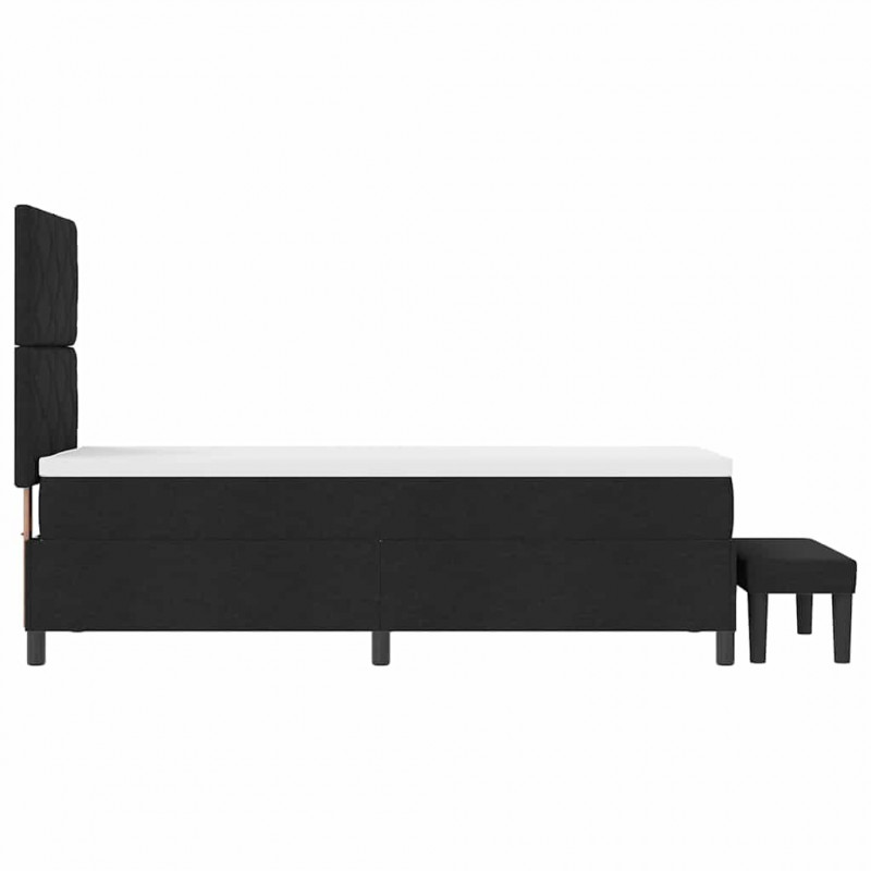 Łóżko sprężynowe z materacem Czarny 80 x 200 cm tkanina