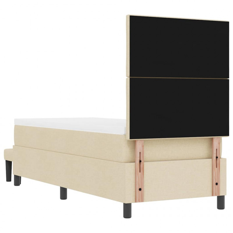 Łóżko sprężynowe z materacem Kremowy 80 x 200 cm tkanina
