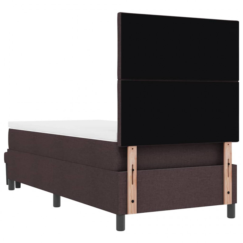 Łóżko sprężynowe z materacem Ciemny brąz 100 x 200 cm tkanina