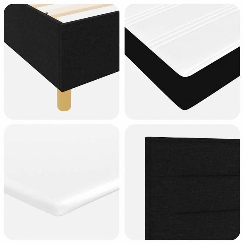 Łóżko sprężynowe z materacem Czarny 140 x 190 cm tkanina