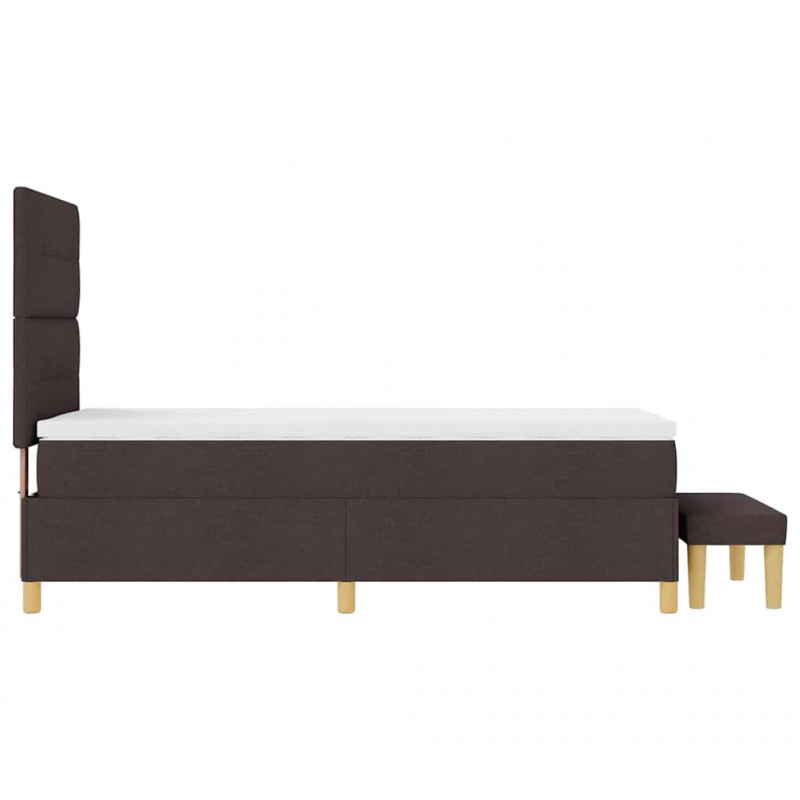 Łóżko sprężynowe z materacem ciemnobrązowy 90 x 190 cm tkanina