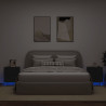 Szafki nocne z LED, 2 szt., czarne, materiał drewnopochodny