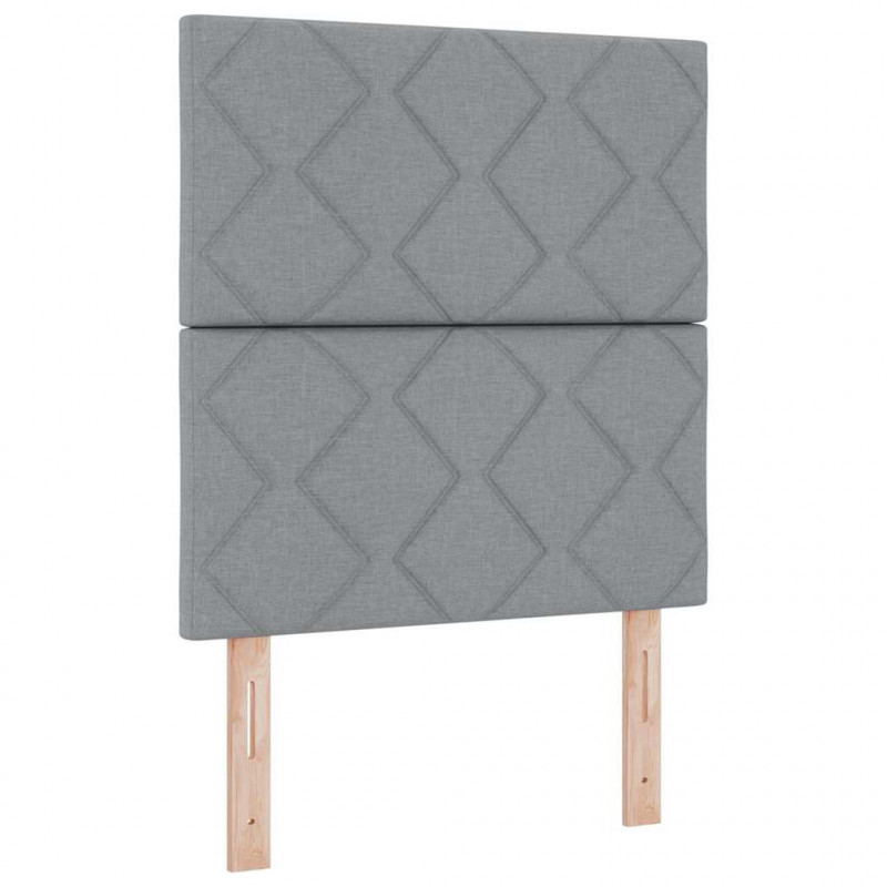 Łóżko sprężynowe z materacem Jasnoszary 80 x 200 cm tkanina
