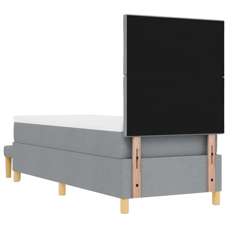 Łóżko sprężynowe z materacem Jasnoszary 80 x 200 cm tkanina