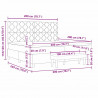 Łóżko sprężynowe z materacem Czarny 200 x 200 cm tkanina