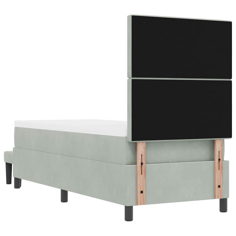 Łóżko sprężynowe z materacem Jasnoszary 80 x 200 cm Aksamit