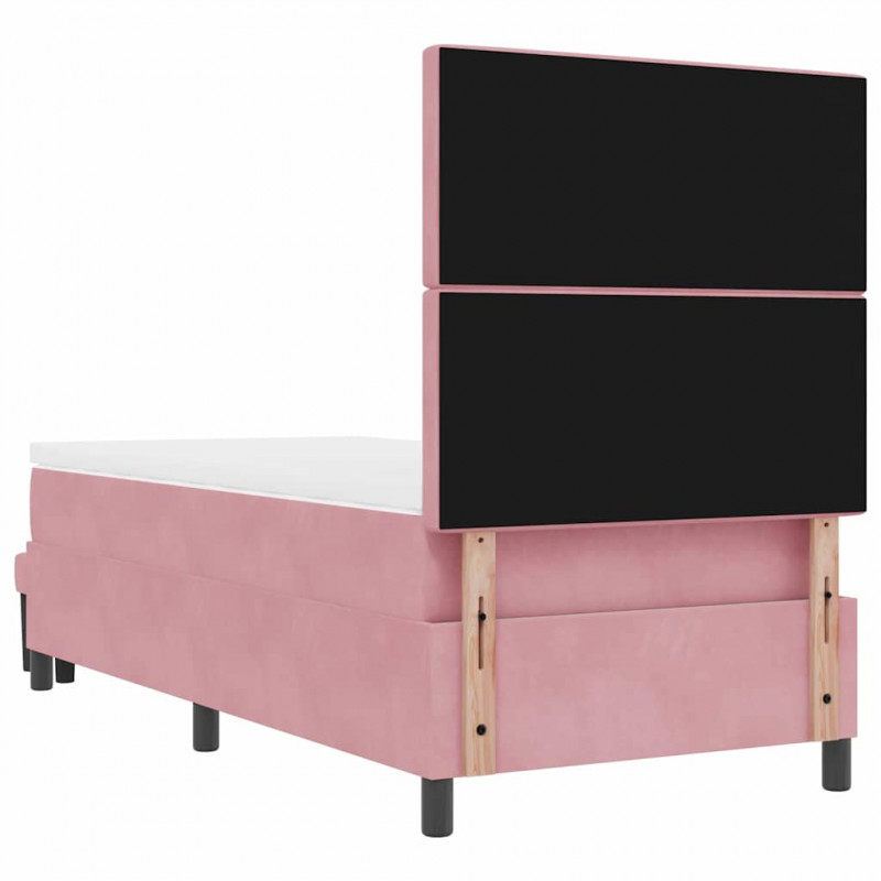 Łóżko sprężynowe z materacem Różowy 90 x 200 cm Aksamit
