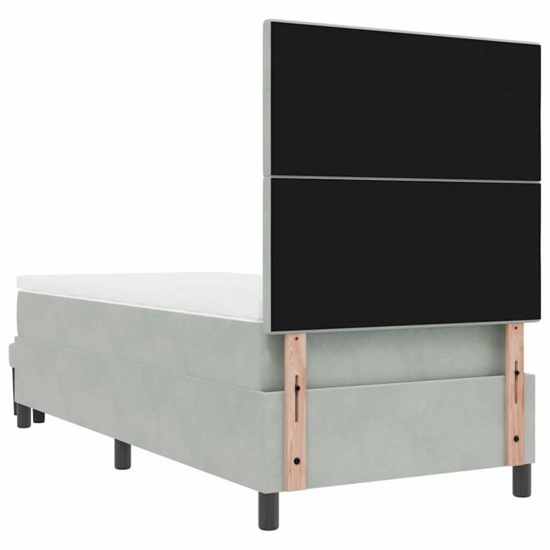 Łóżko sprężynowe z materacem Jasnoszary 90 x 190 cm Aksamit