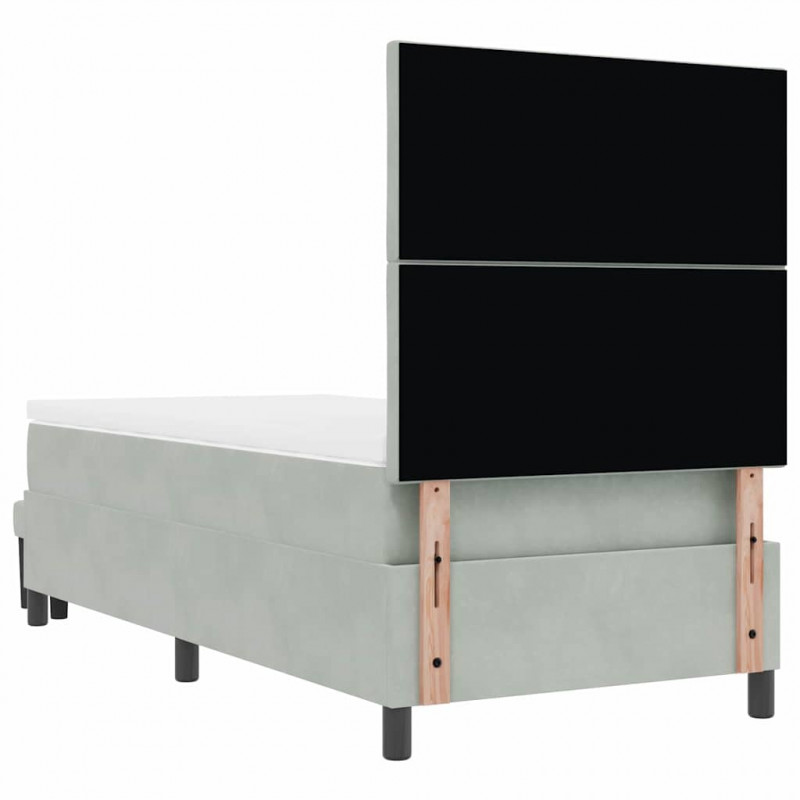 Łóżko sprężynowe z materacem Jasnoszary 90 x 200 cm Aksamit