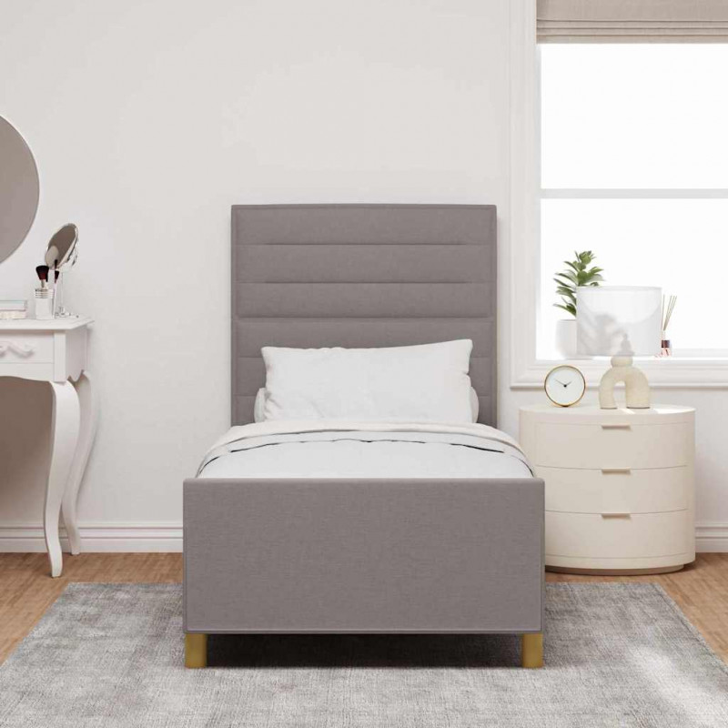 Ramka łóżka Z zagłówkiem Ciemnoszary 80 x 200 cm tkanina