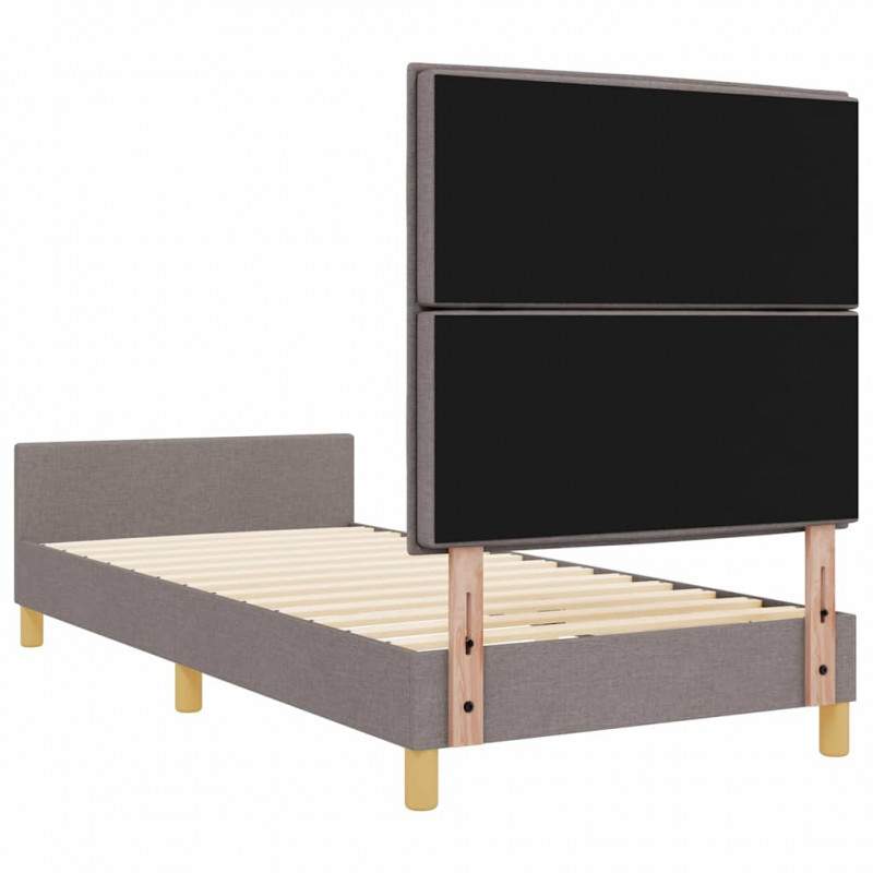 Ramka łóżka Z zagłówkiem Ciemnoszary 100 x 200 cm tkanina