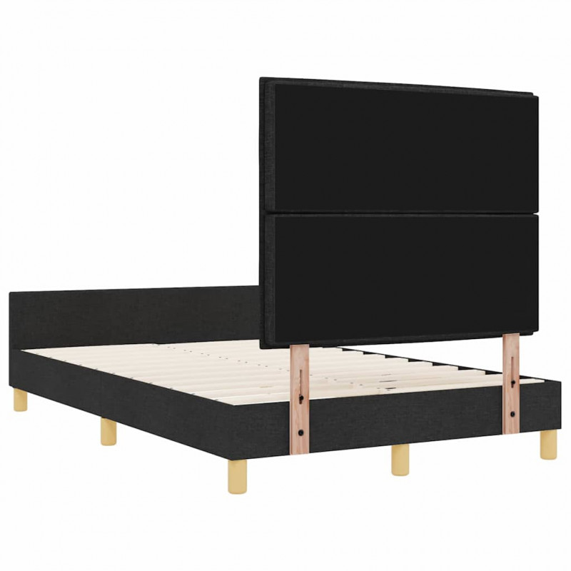 Ramka łóżka Z zagłówkiem Czarny 120 x 200 cm tkanina