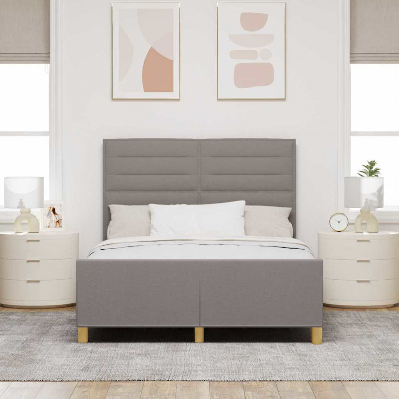 Ramka łóżka Z zagłówkiem Ciemnoszary 160 x 200 cm tkanina