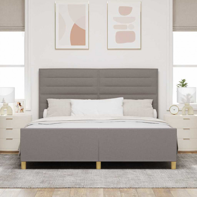 Ramka łóżka Z zagłówkiem Ciemnoszary 180 x 200 cm tkanina