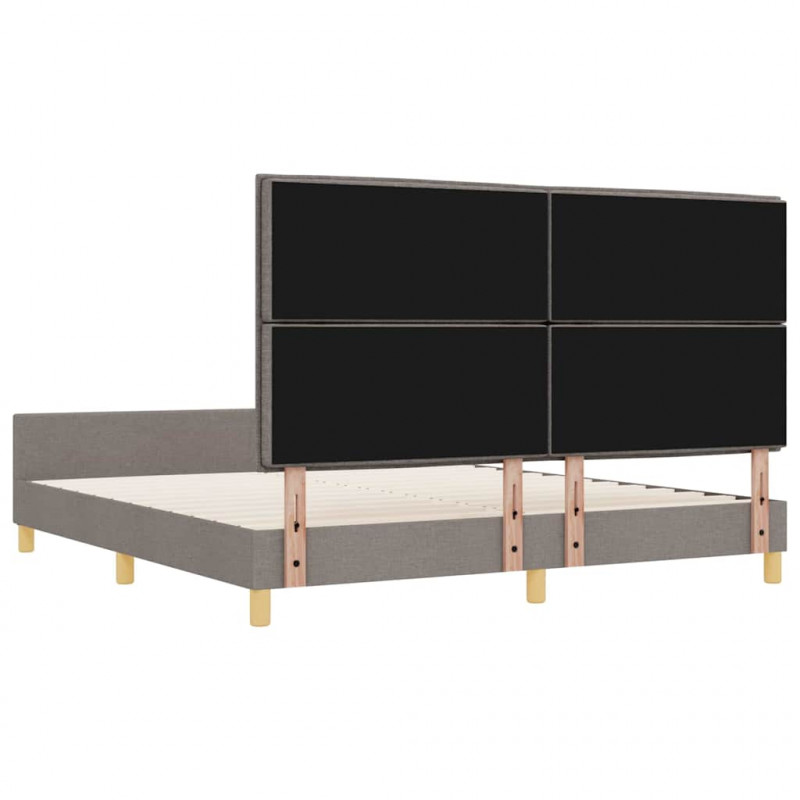Ramka łóżka Z zagłówkiem Ciemnoszary 180 x 200 cm tkanina