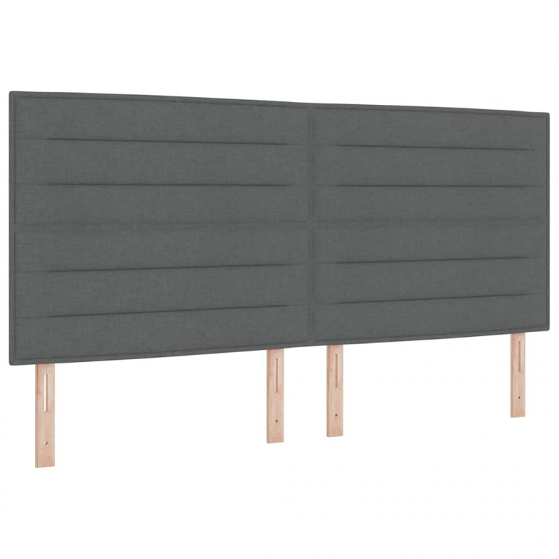 Ramka łóżka Z zagłówkiem ciemno szary 200 x 200 cm tkanina