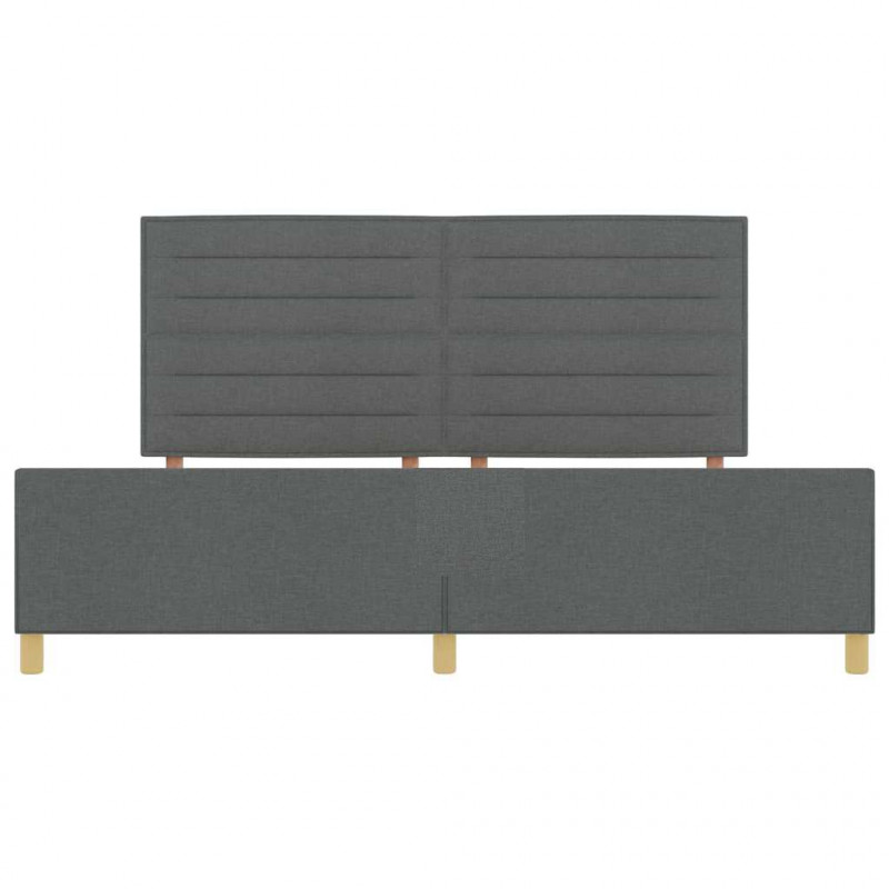 Ramka łóżka Z zagłówkiem ciemno szary 200 x 200 cm tkanina