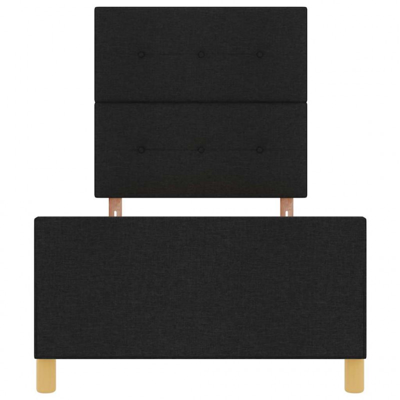 Ramka łóżka Z zagłówkiem Czarny 80 x 200 cm tkanina