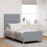 Ramka łóżka Z zagłówkiem Jasnoszary 90 x 200 cm tkanina