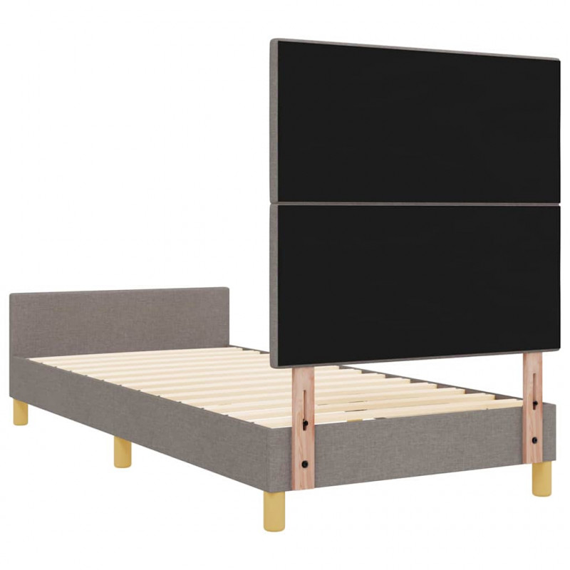 Ramka łóżka Z zagłówkiem Ciemnoszary 90 x 200 cm tkanina