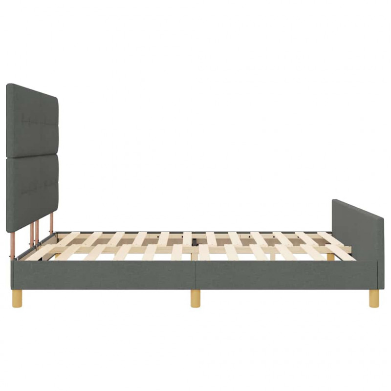 Ramka łóżka Z zagłówkiem ciemno szary 180 x 200 cm tkanina