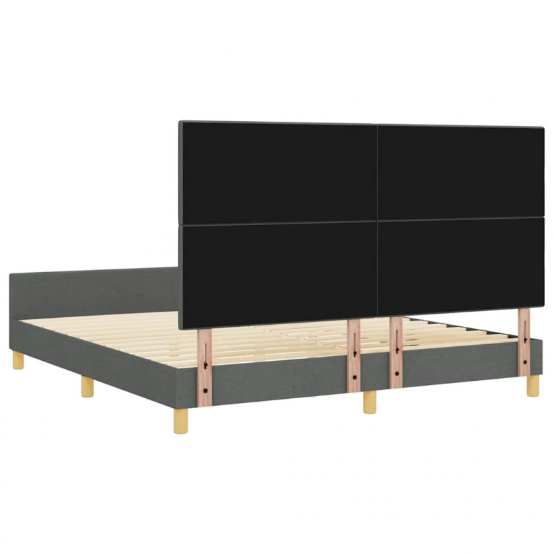 Ramka łóżka Z zagłówkiem ciemno szary 180 x 200 cm tkanina
