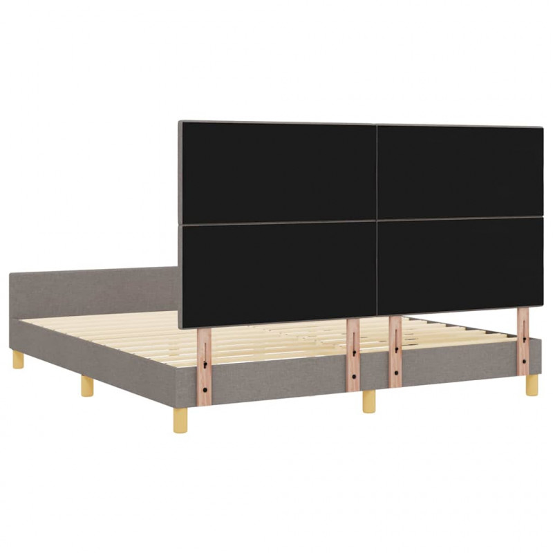 Ramka łóżka Z zagłówkiem Ciemnoszary 180 x 200 cm tkanina