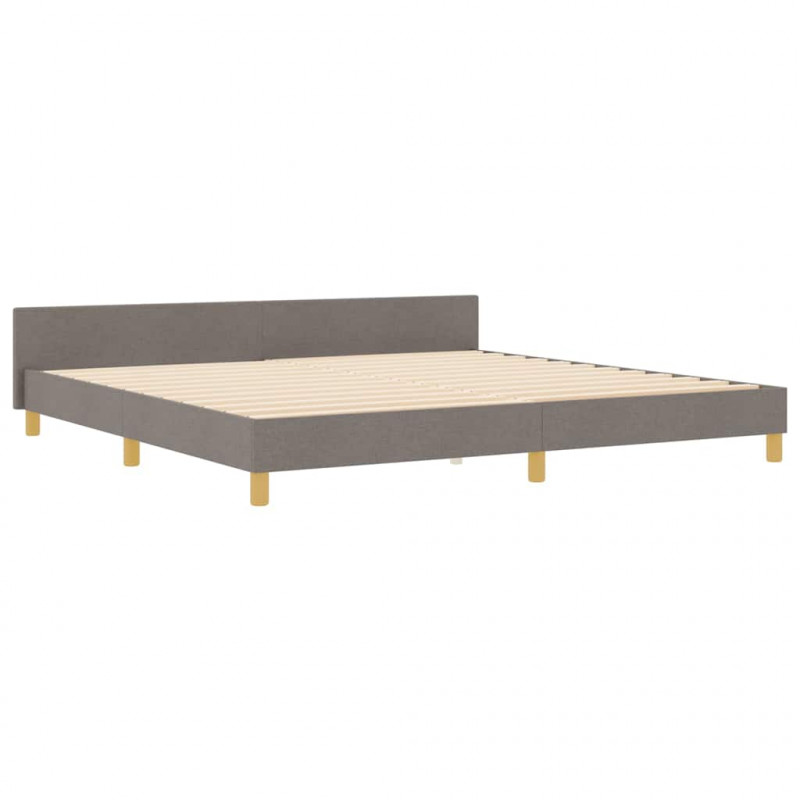 Ramka łóżka Z zagłówkiem Ciemnoszary 200 x 200 cm tkanina
