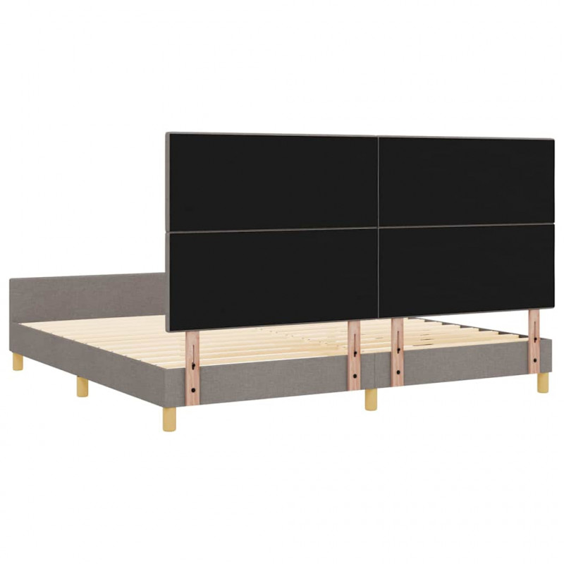 Ramka łóżka Z zagłówkiem Ciemnoszary 200 x 200 cm tkanina