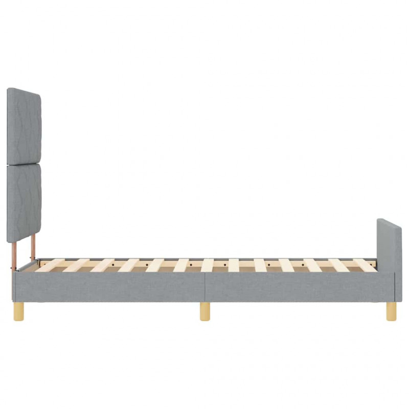 Ramka łóżka Z zagłówkiem Jasnoszary 80 x 200 cm tkanina