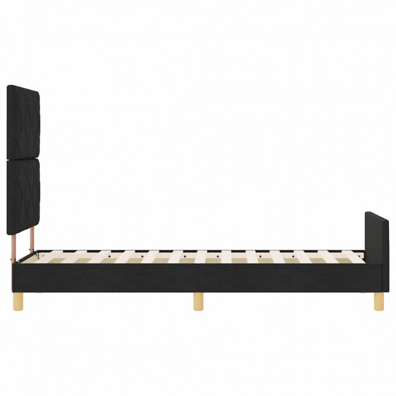 Ramka łóżka Z zagłówkiem Czarny 80 x 200 cm tkanina