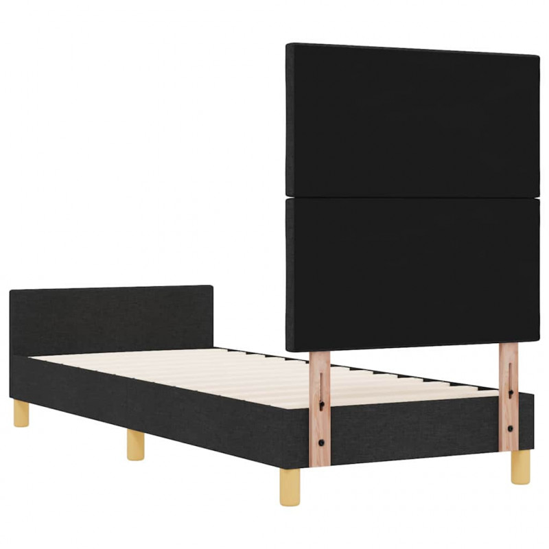 Ramka łóżka Z zagłówkiem Czarny 80 x 200 cm tkanina