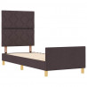 Ramka łóżka Z zagłówkiem ciemnobrązowy 80 x 200 cm tkanina