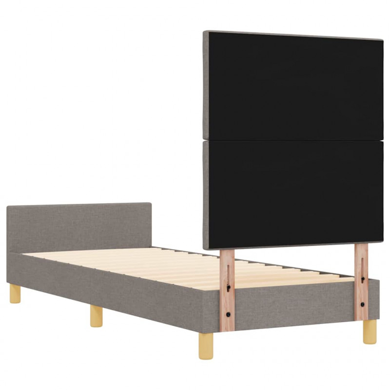 Ramka łóżka Z zagłówkiem Ciemnoszary 80 x 200 cm tkanina