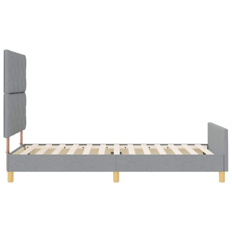 Ramka łóżka Z zagłówkiem Jasnoszary 100 x 200 cm tkanina