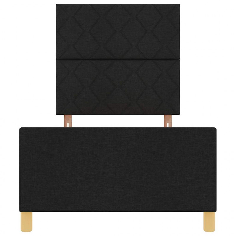 Ramka łóżka Z zagłówkiem Czarny 100 x 200 cm tkanina