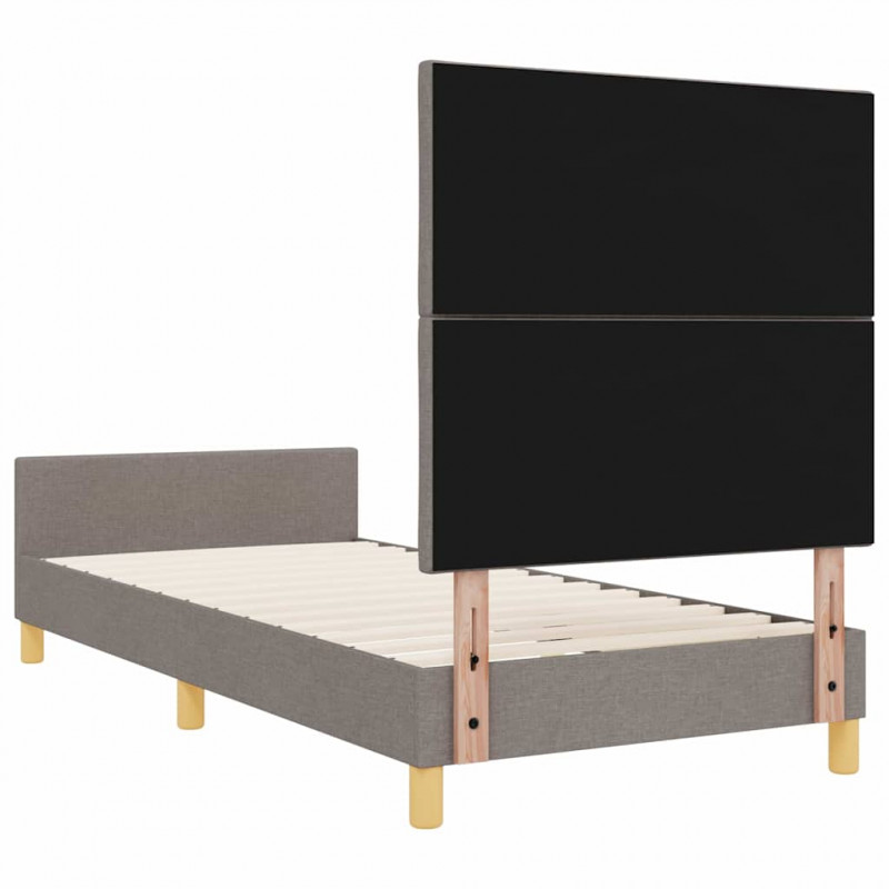 Ramka łóżka Z zagłówkiem Ciemnoszary 100 x 200 cm tkanina