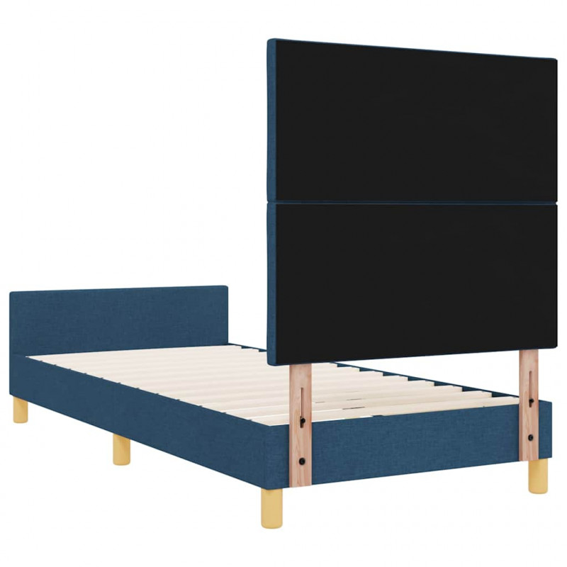 Ramka łóżka Z zagłówkiem Niebieski 100 x 200 cm tkanina